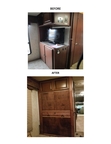 Before and after pics of cabinet area