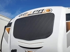 Rear view of fixed RV