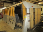 Long trailer in shop in process of being renovated