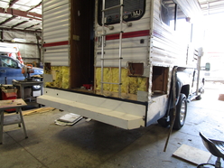 bumper repair in progress - right side