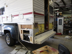 bumper repair in progress